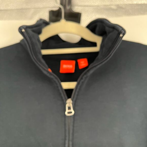 Hugo Boss Orange Victory Zip Thru Sweatshirt Men's Size L Charcoal 100% Cotton - Picture 4 of 11